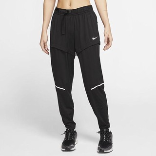 Pantaloni Nike Icon Clash Running Dama Negrii Albi | PGAW-54976